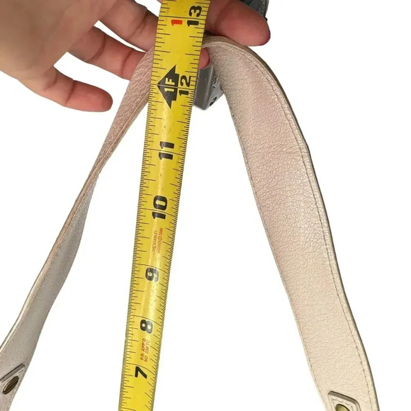 Cole Haan "Village Weave" SU06 Ivory Leather Woven Shoulder Bag Tote Boho Chic - Picture 5 of 9